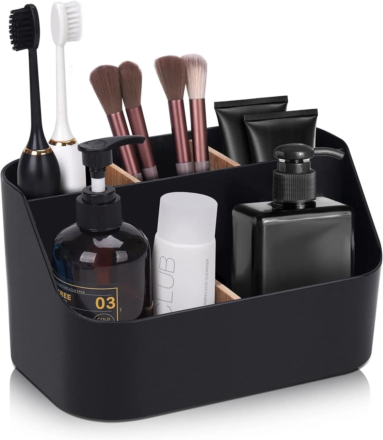 Electric brush holder for bathroom Organizer black toothbrush with toothbrush dispenser