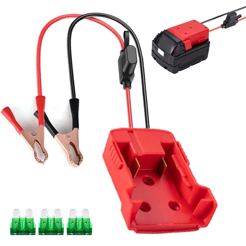 Accenditore Salto di Avviamento per Milwaukee 18V Batteria Al Litio Booster Cavo Adattatore Kit di Alimentazione Di Emergenza Convertitore FAI DA TE Con Clip