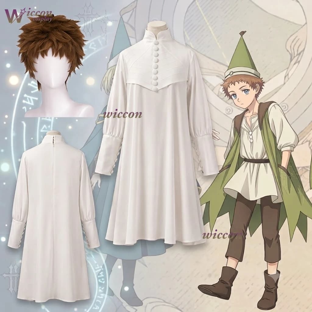 YNot Cos Witch Hat Atelier Tartah Short Fluffy Orange Wig With Natural Silver Halloween Soft Accessory Anime Convention Event