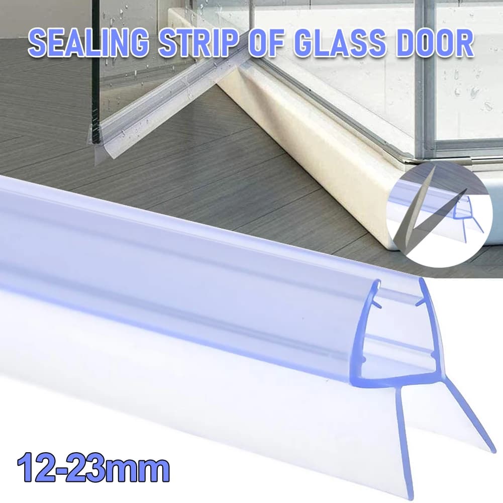 2X Guarnizione per porta doccia Guarnizione per striscia per doccia da bagno per schermi Guarnizione inferiore per porta adatta per guarnizione in vetro da 4-6 mm Gap per la casa