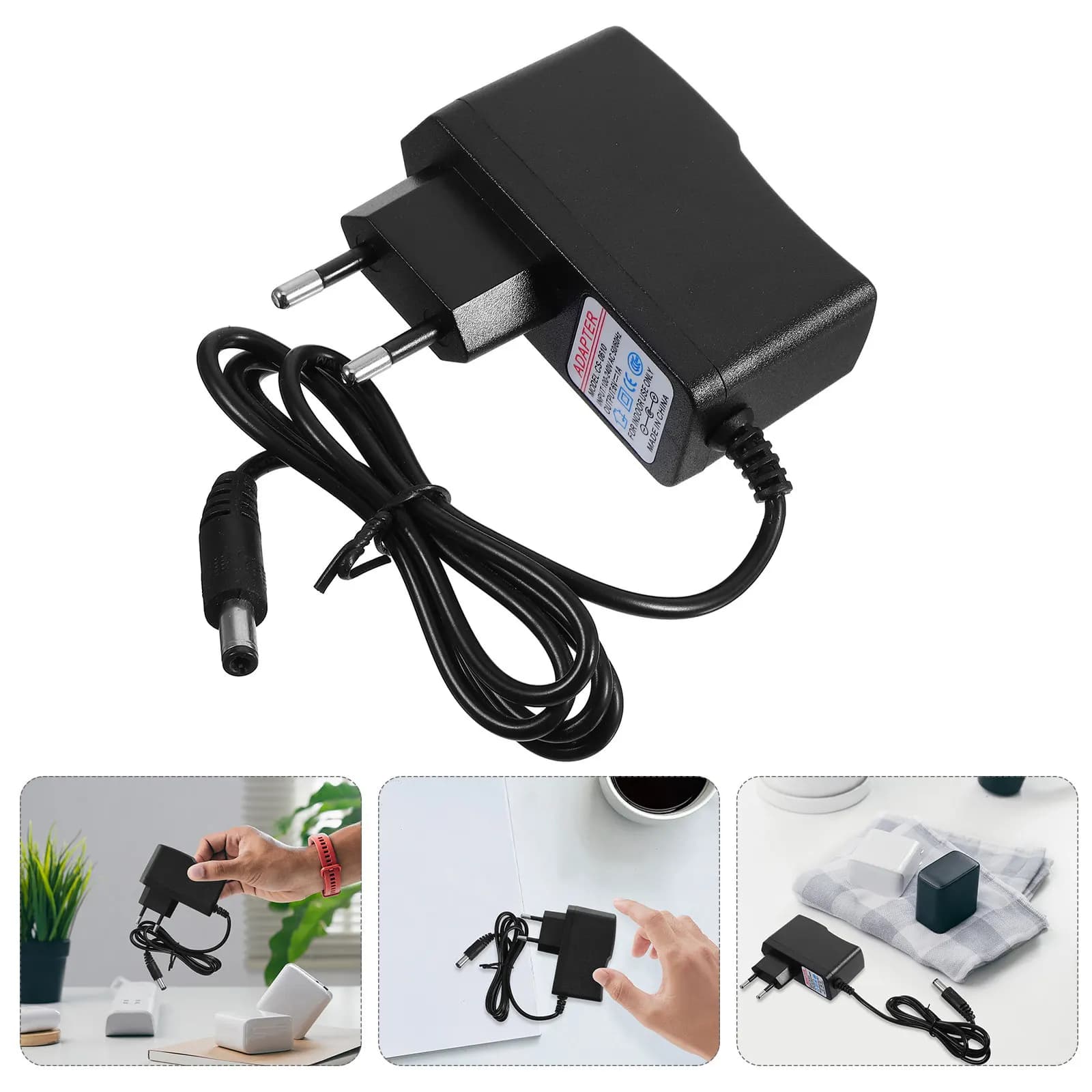 Alimentatore Portatile 6V 1A DC con Spina EU 5.5mm x 2.1mm, Caricabatterie Durevole per Casa e Viaggio, Accessori per Walkie Talkie