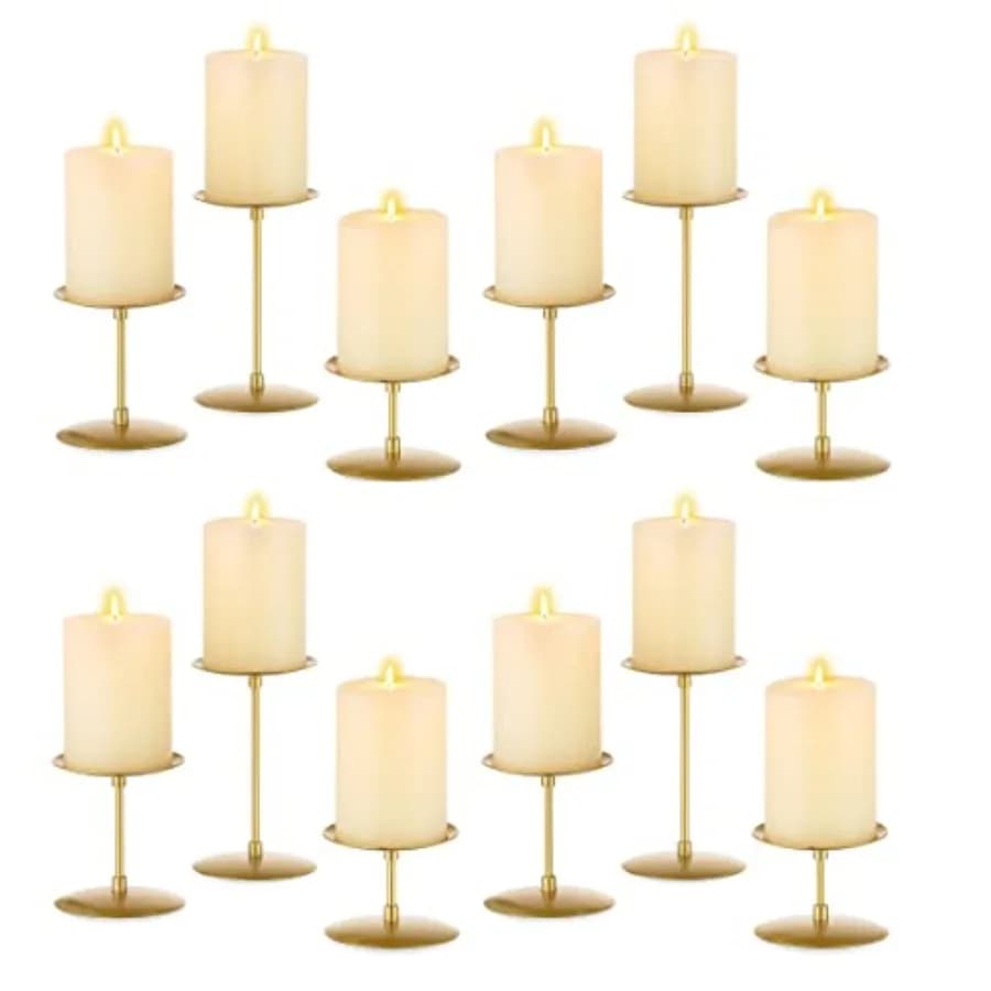 Portacandele a Colonna - Candelabri in Ferro Minimalisti Moderni per Decorazioni da Tavolo e Caminetto
