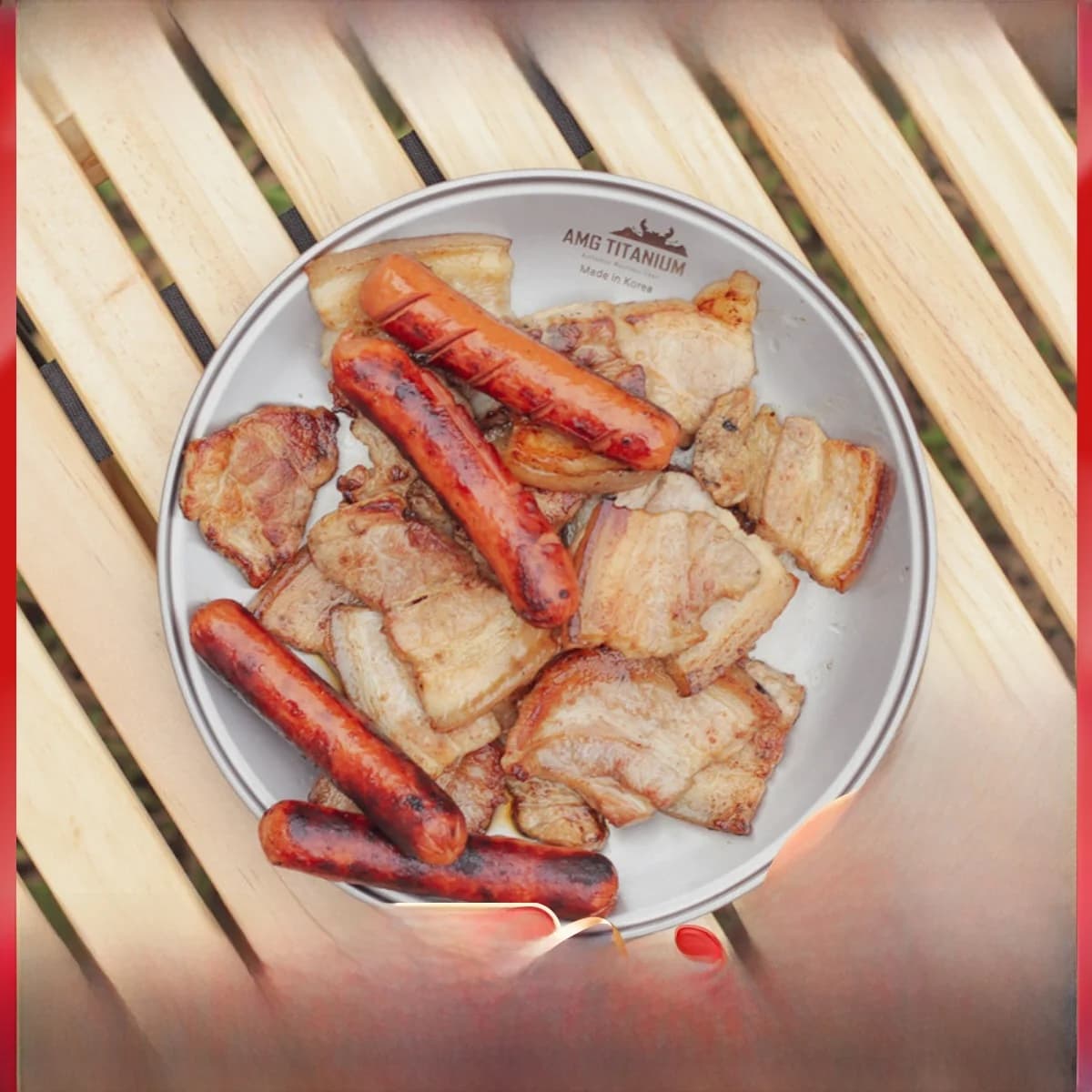 Titanium Portable Bowl, Metal Plate for Picnic, Camping, Travel, Non-Disposable Kitchen Tools, Pure Titanium Plate