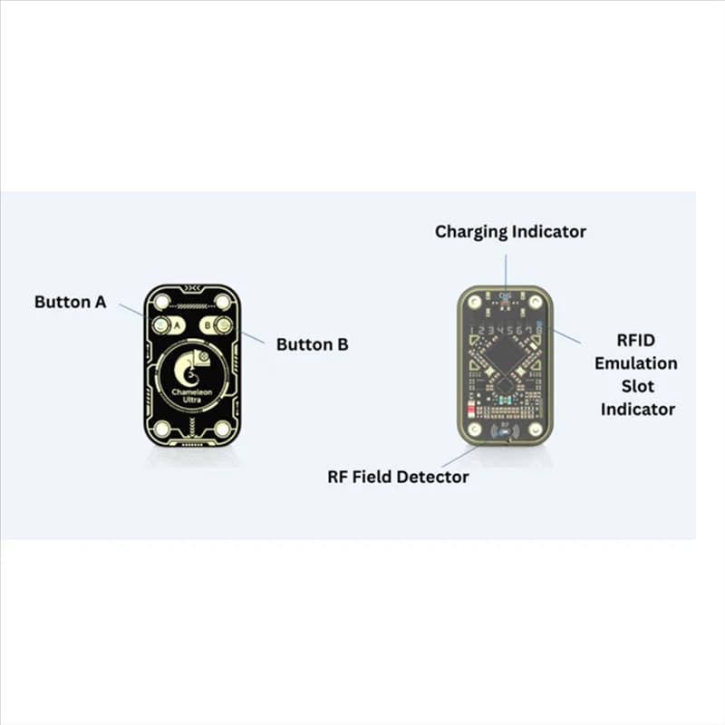 Emulatore lettore di chip intelligente RFID B27B Chameleon Ultra V2.0 + portachiavi 9CUID 125Khz 13,56Mhz Decodifica scheda Duplicatore NFC