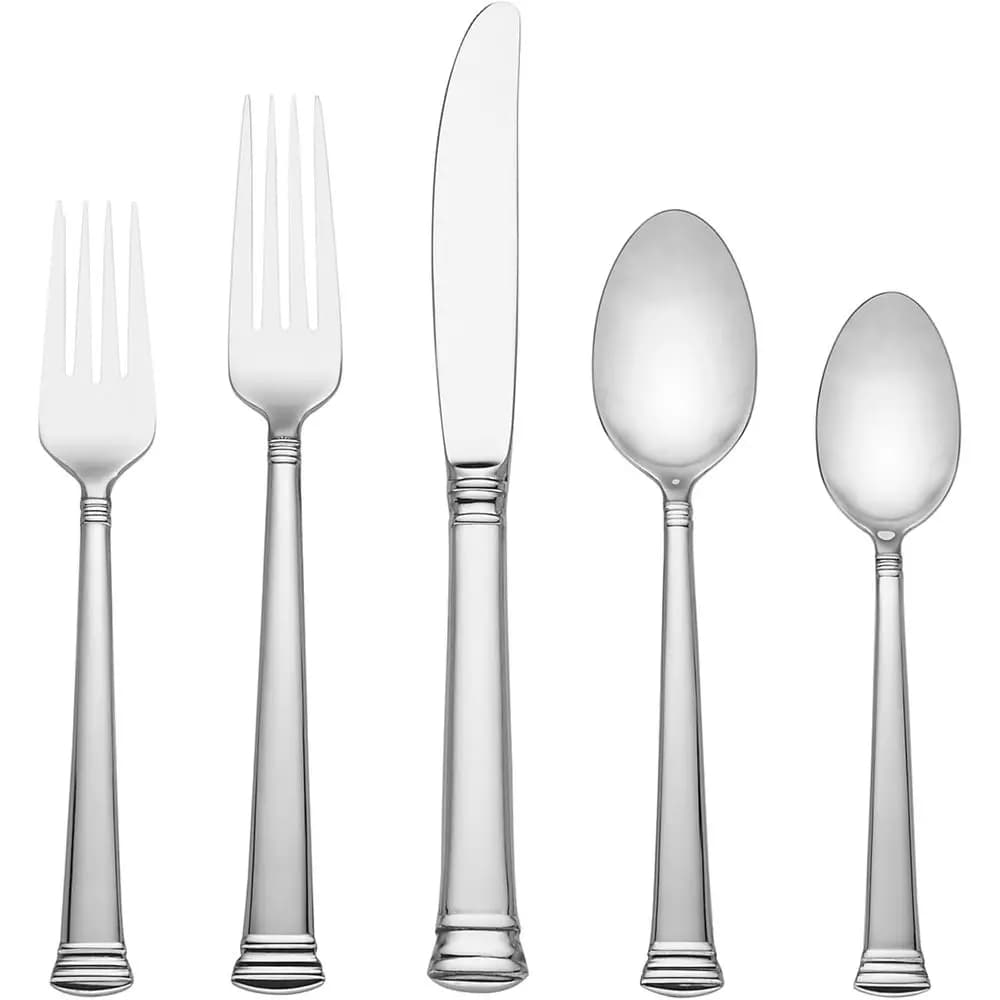 Set di posate da 20 pezzi in acciaio inossidabile 18/10, servizio per 4 persone, include coltelli, cucchiai, forchette, lavabile in lavastoviglie per uso domestico in cucina