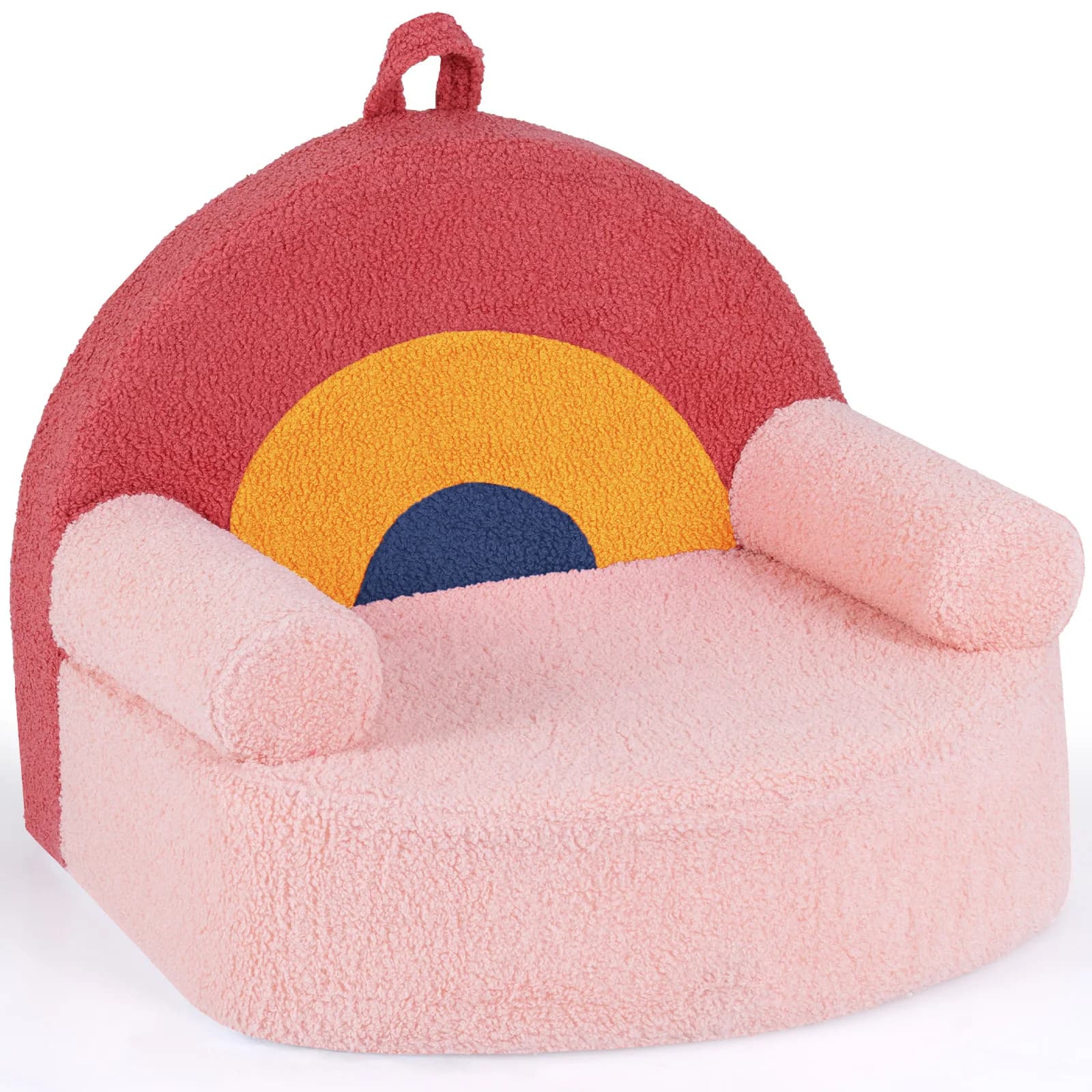 Divano per Bambini, Divanetto in Schiuma per Bambini con Rivestimento in Morbido Tessuto Teddy Lavabile in Lavatrice