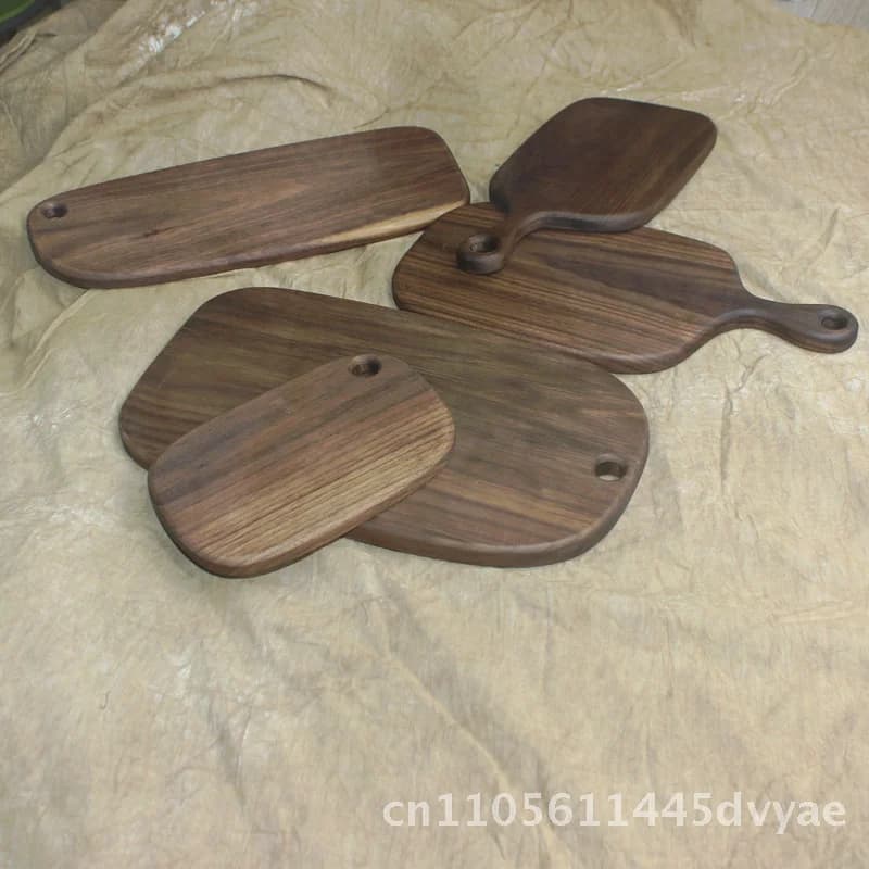 Black Walnut Solid Wood Cutting Machine with Handle, Multifunctional, for Cut and Serve, Western Cooking Plate for Adults