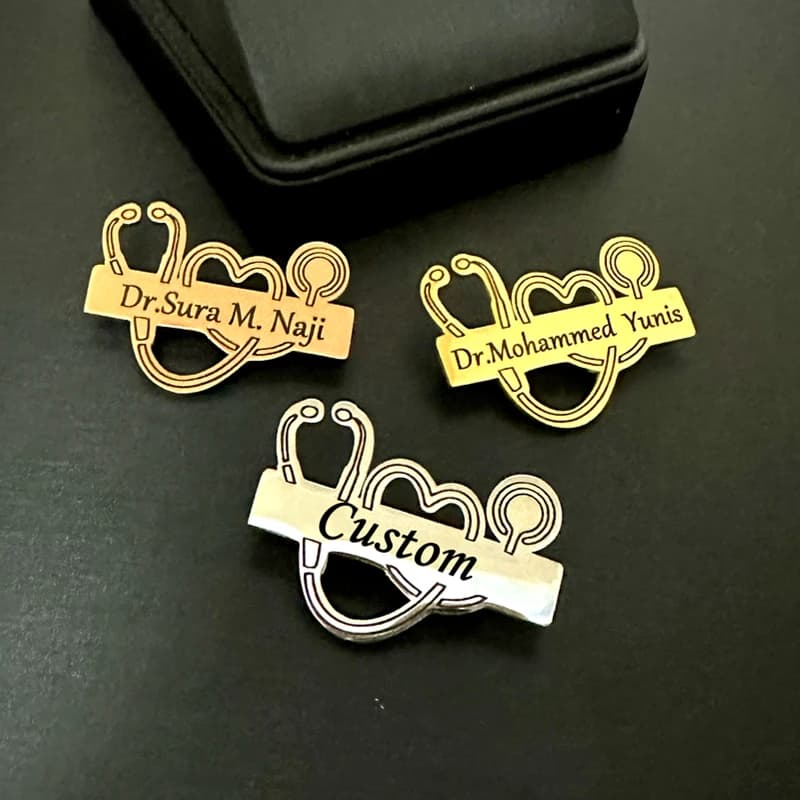 Customized Health Care Workers Medical Pin Can Create Name Stainless Steel Products Laser Engraved Health Care Workers Gifts For Medical