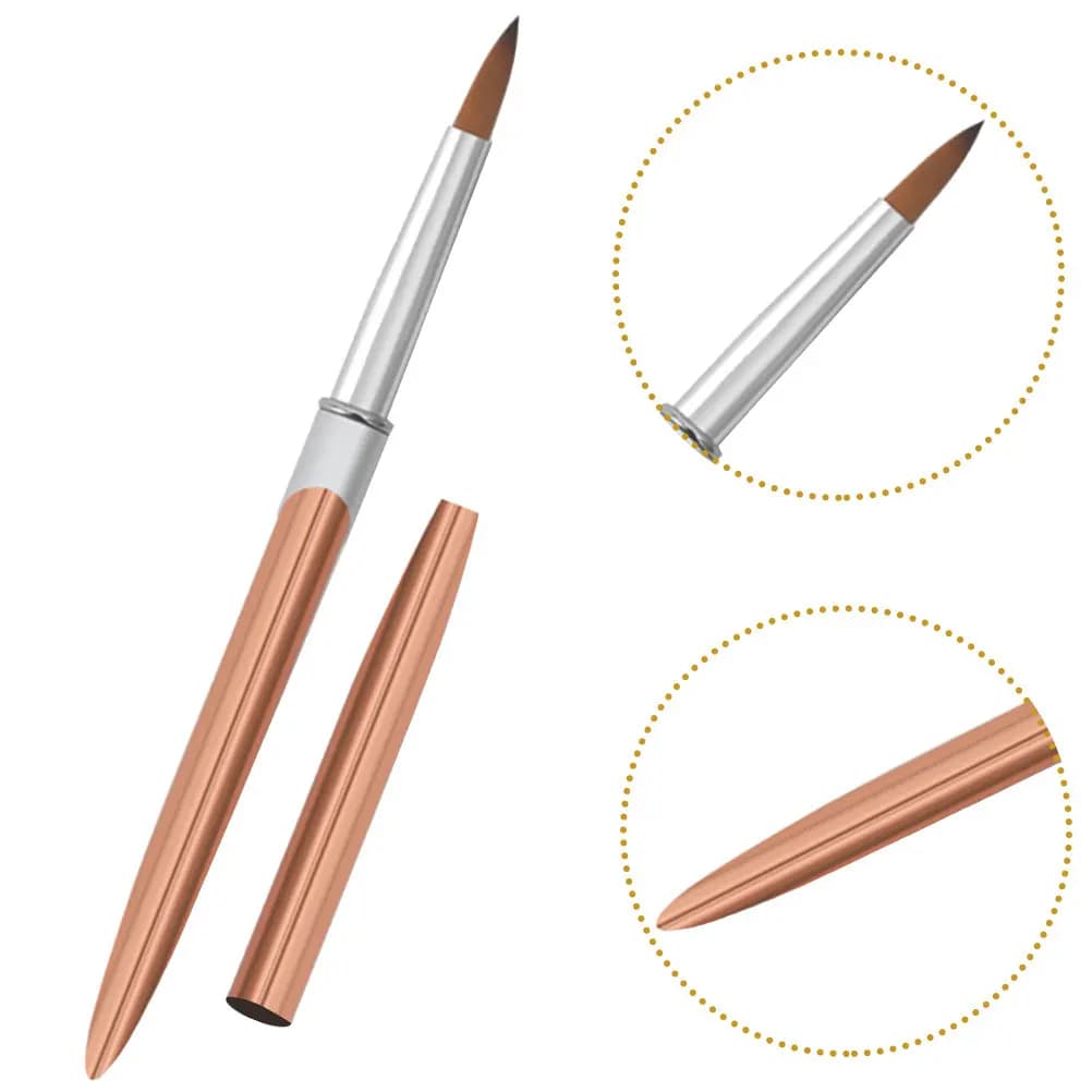 Set di Pennelli Professionali in Alluminio per Nail Art, Pennello Sottile per Gel Polish, Disegno di Fiori, Linee e Strisce per Manicure