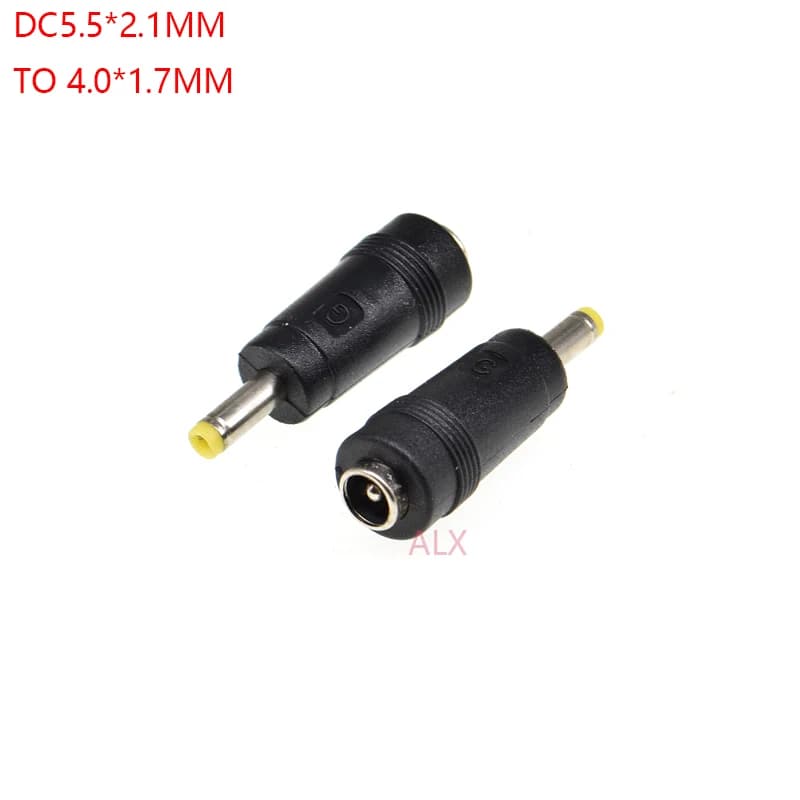 2 pz Dc 5.5*2.1mm Femmina Martinetti A 4.0*1.7mm Maschio Spina Connettore Dc Adattatore del Caricatore di Alimentazione Convertitore 5.5x2.1mm 5.5*2.1 4.0x1.7