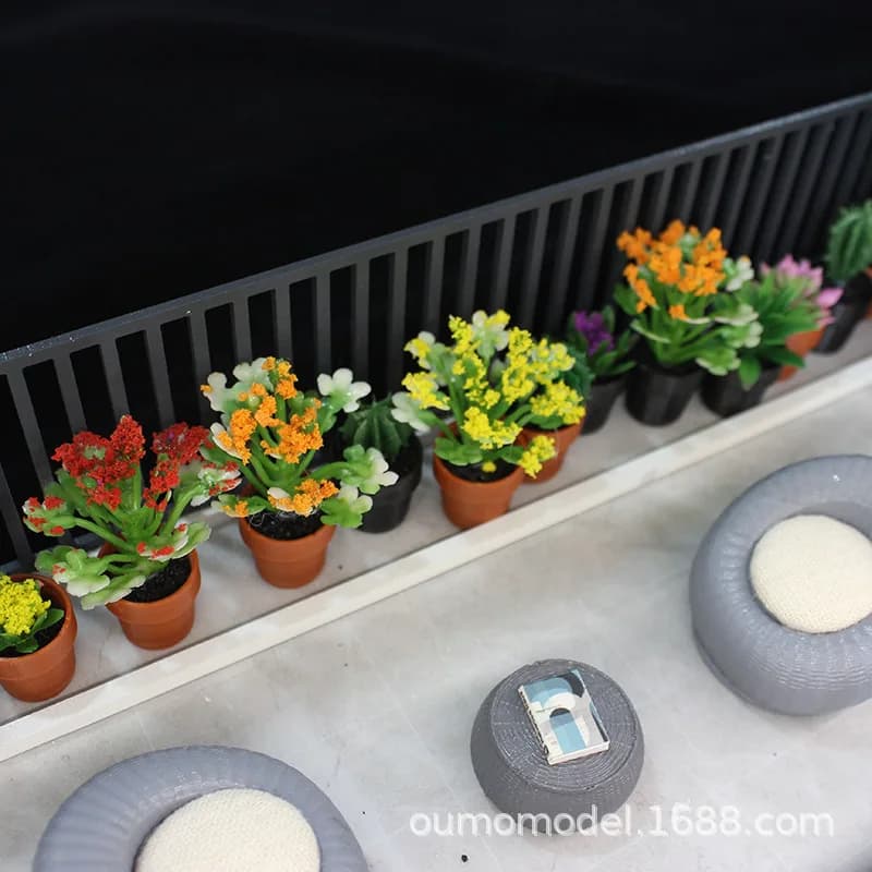 Mini piante simulate Cactus Modello di fiori succulenti Piccolo arredamento in vaso per paesaggi di case delle bambole da tavolo e esposizione di piante verdi