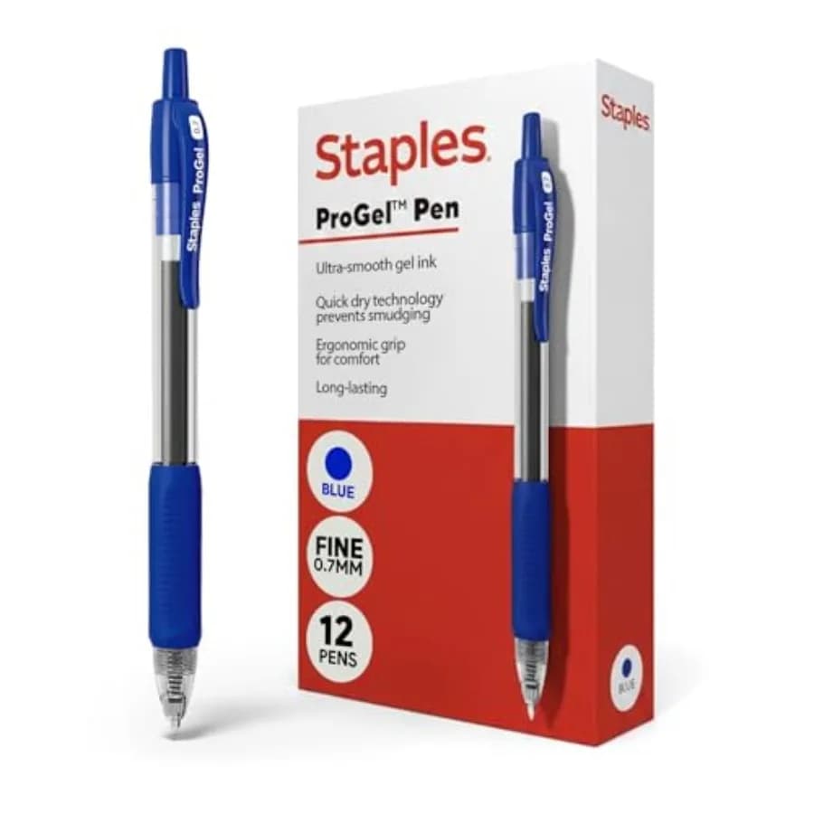 Retractable Gel Pens, Fine Point, Ink, ProGel Smooth‑Writing Pens for Office, School and Home