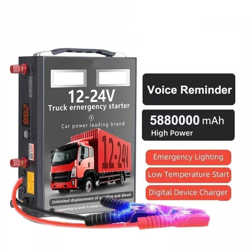Avviatore di emergenza da 12 24 Volt 458000mAh Banca di potere portatile Strumento di emergenza Batteria Booster per camion Avviatore di emergenza per camion pesanti