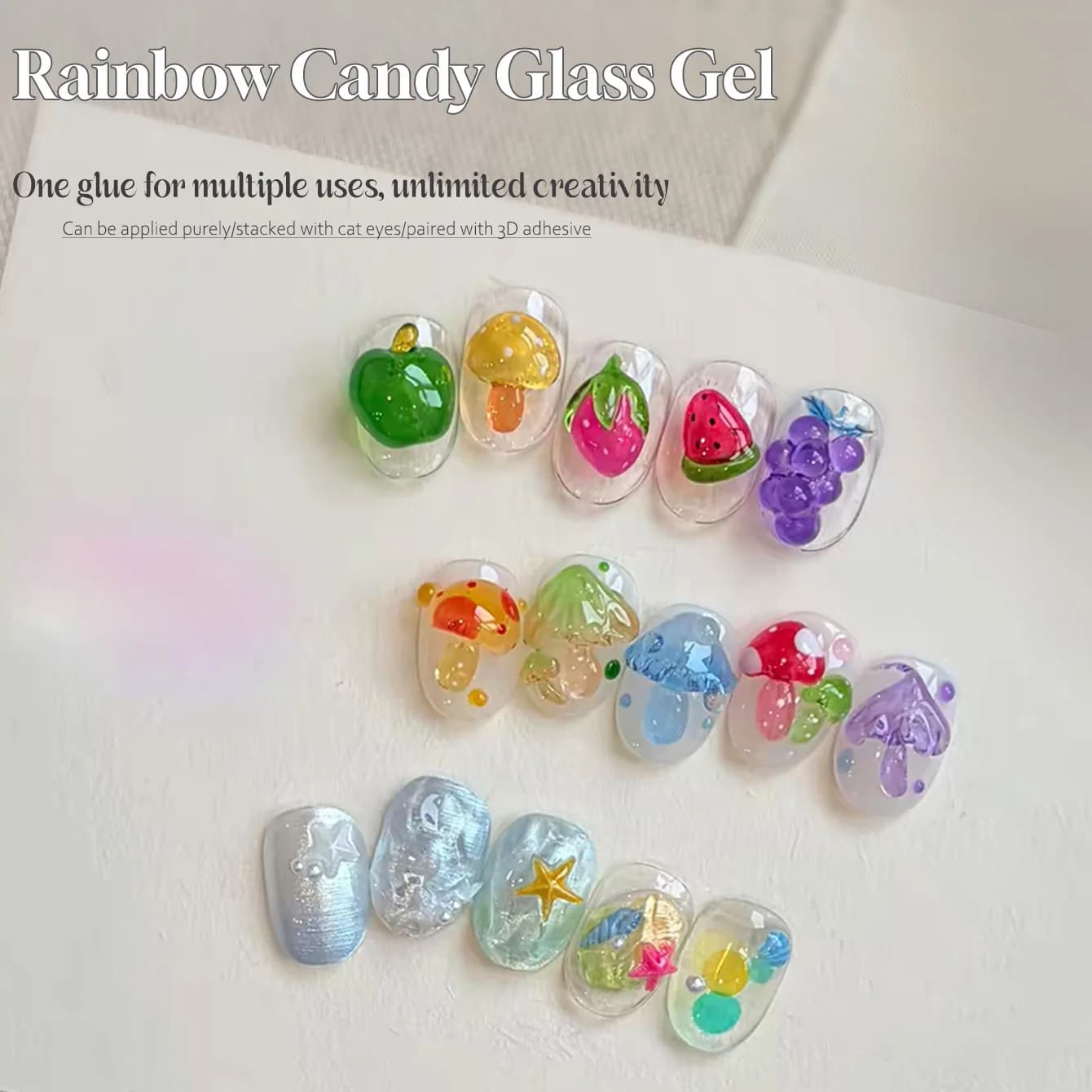 1pcs PSK Palette Rainbow Candy Series Glass Gel Nail Polish 2026 New Summer Fashion Dopamine Ice Transparent Blue Pink Glass Gel