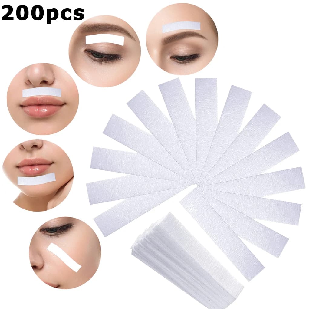 200pcs Depilatory Wax Strips Painless Fast Facial Body Hairs Removal Bikini Legs Arm Hair Removal Patch Nonwoven Epilator