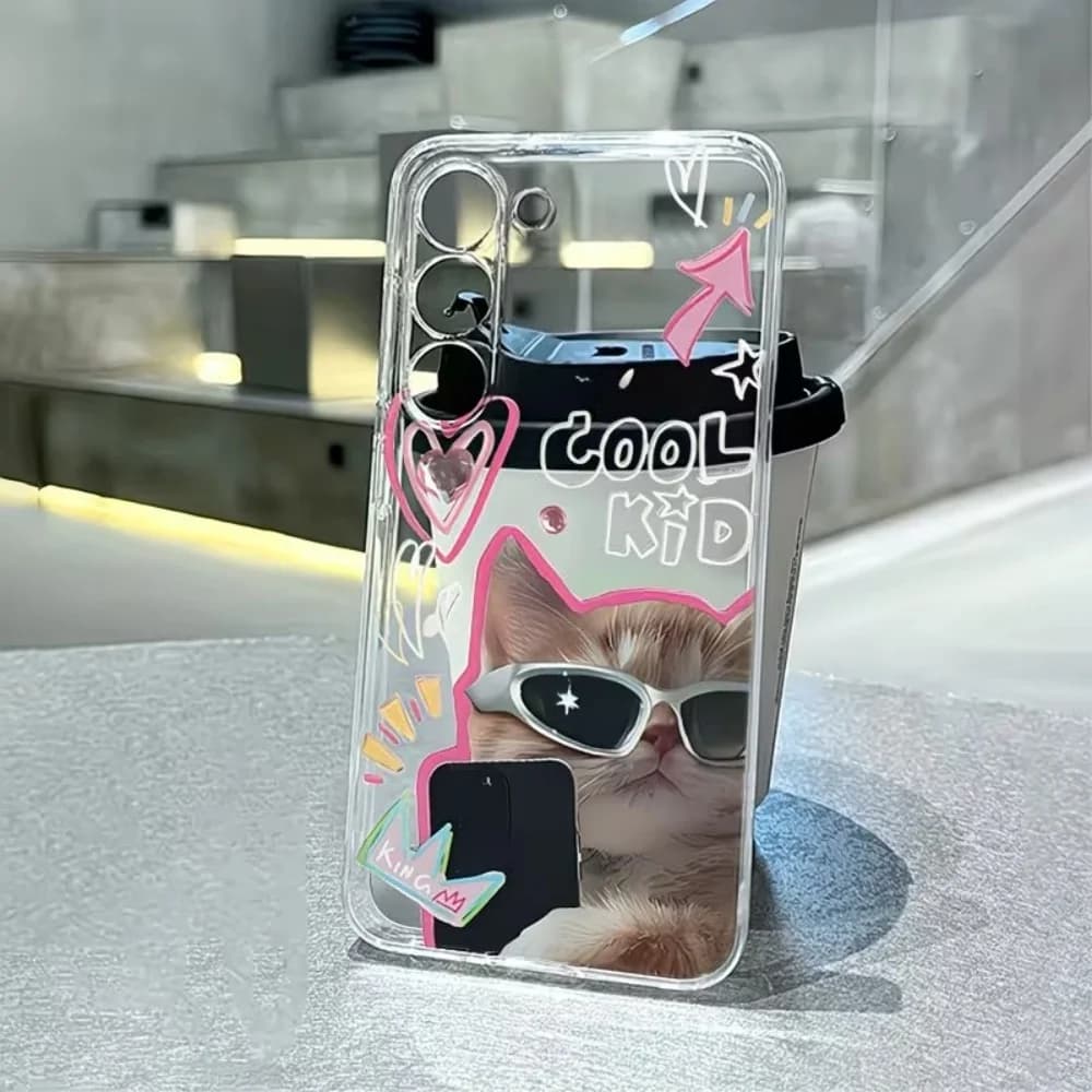 Cover Protettiva Trasparente in TPU con Motivo Cucciolo per Samsung Galaxy A73 A72 A71 A70 A56 A55 A54 A53 A52 A51 A50 A42 A36 S 4G 5G