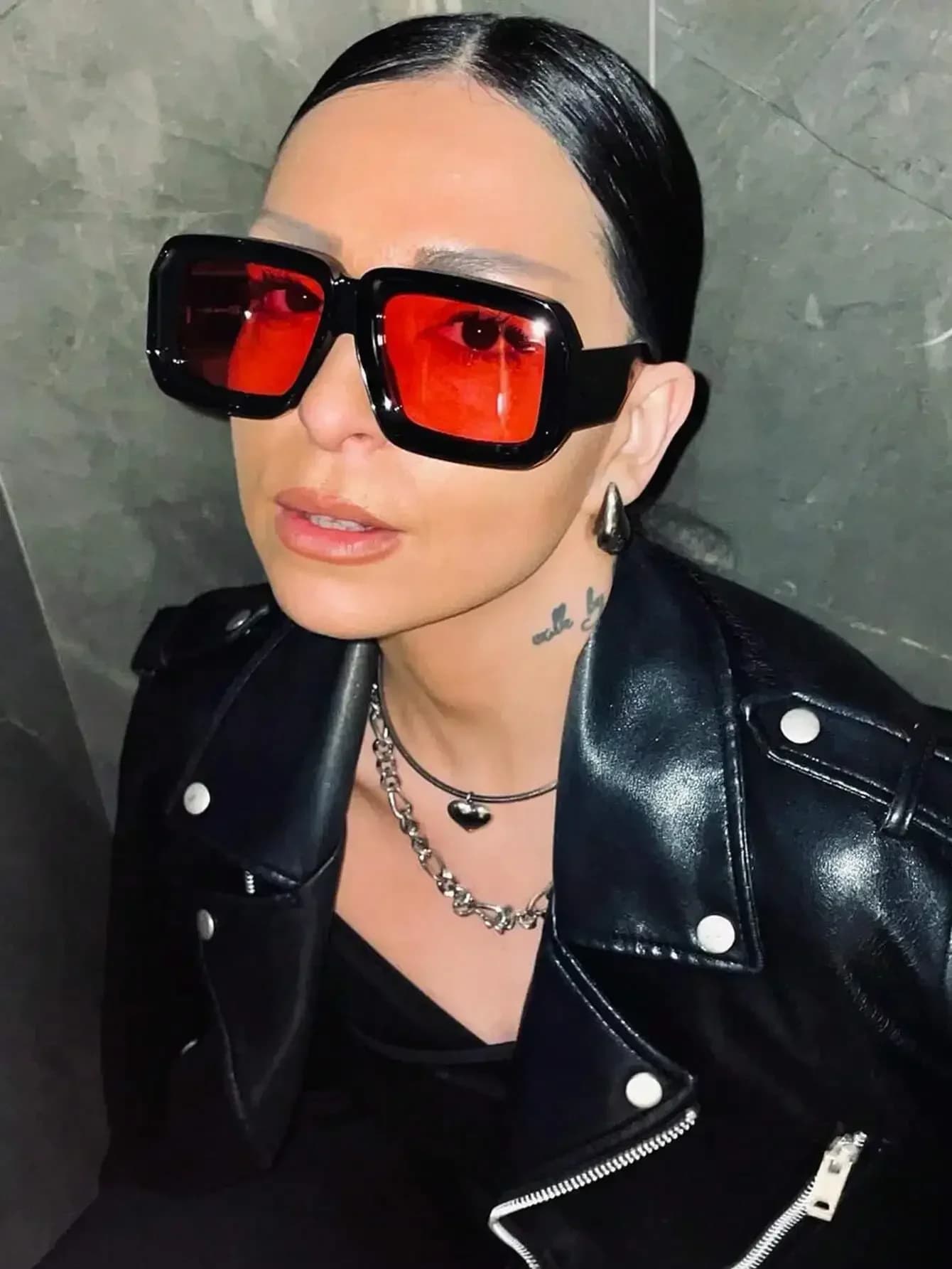 1pc Maschera ovale oversize personalizzata in stile hip-hop, protezione solare, occhiali alla moda, per il ritorno a scuola