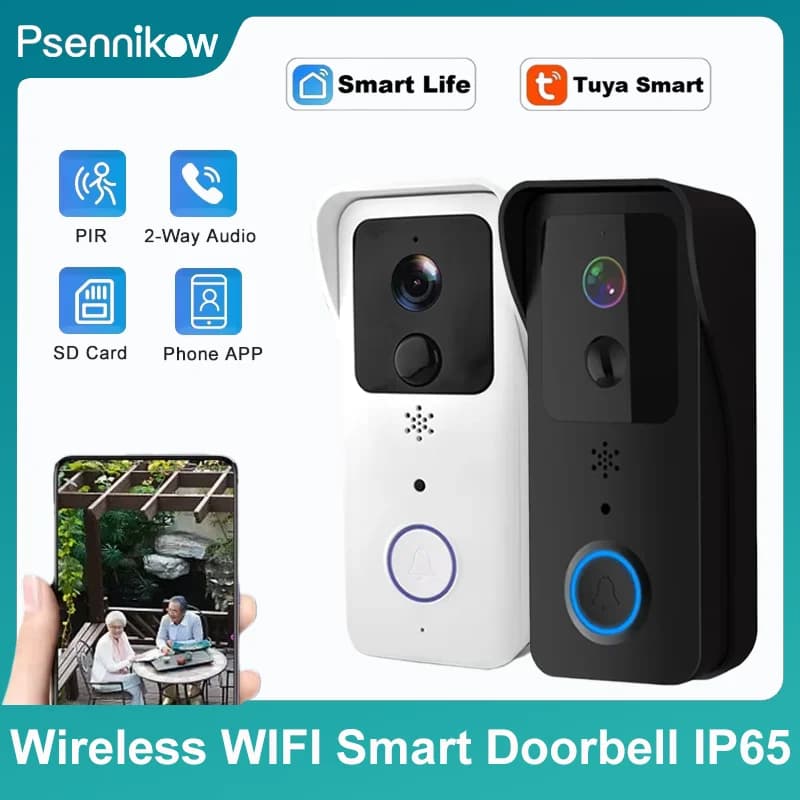5G Audio bidirezionale 2.4G WiFi Videocitofono Campanello 1080P Tuya Smart Outdoor Citofono senza fili Telecamera senza fili impermeabile Suoneria