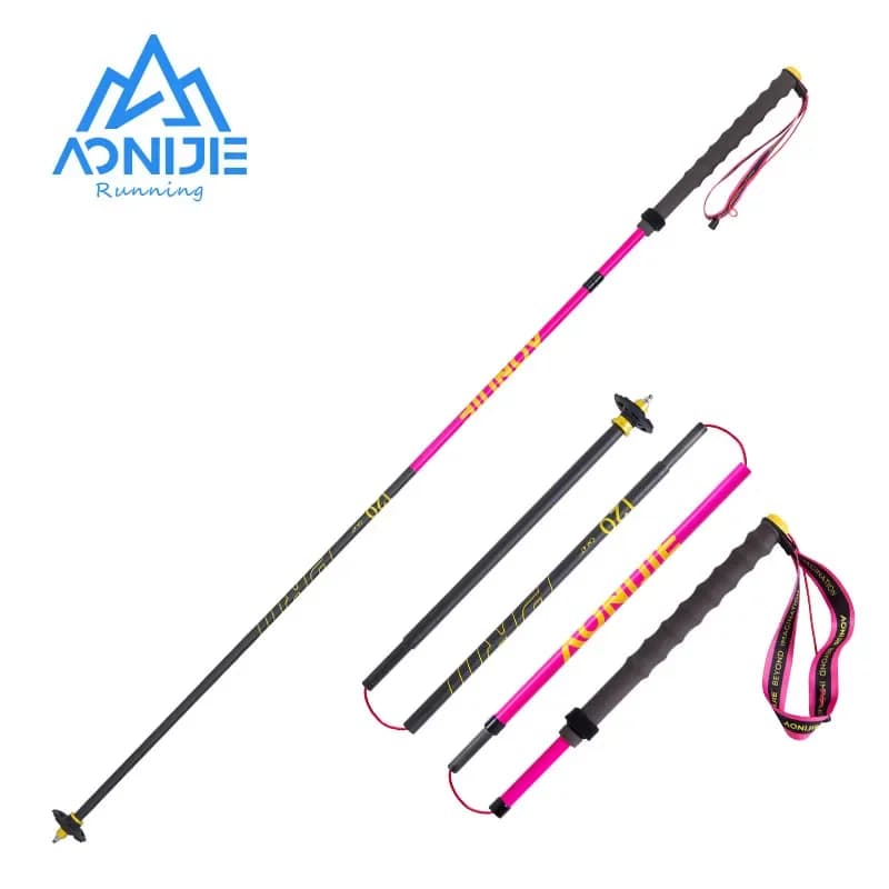 1 pair AONIJIE E4214 Carbon Fiber Trekking Stick Folding Trekking Stick Lightweight Walking Stick for Mountaineering