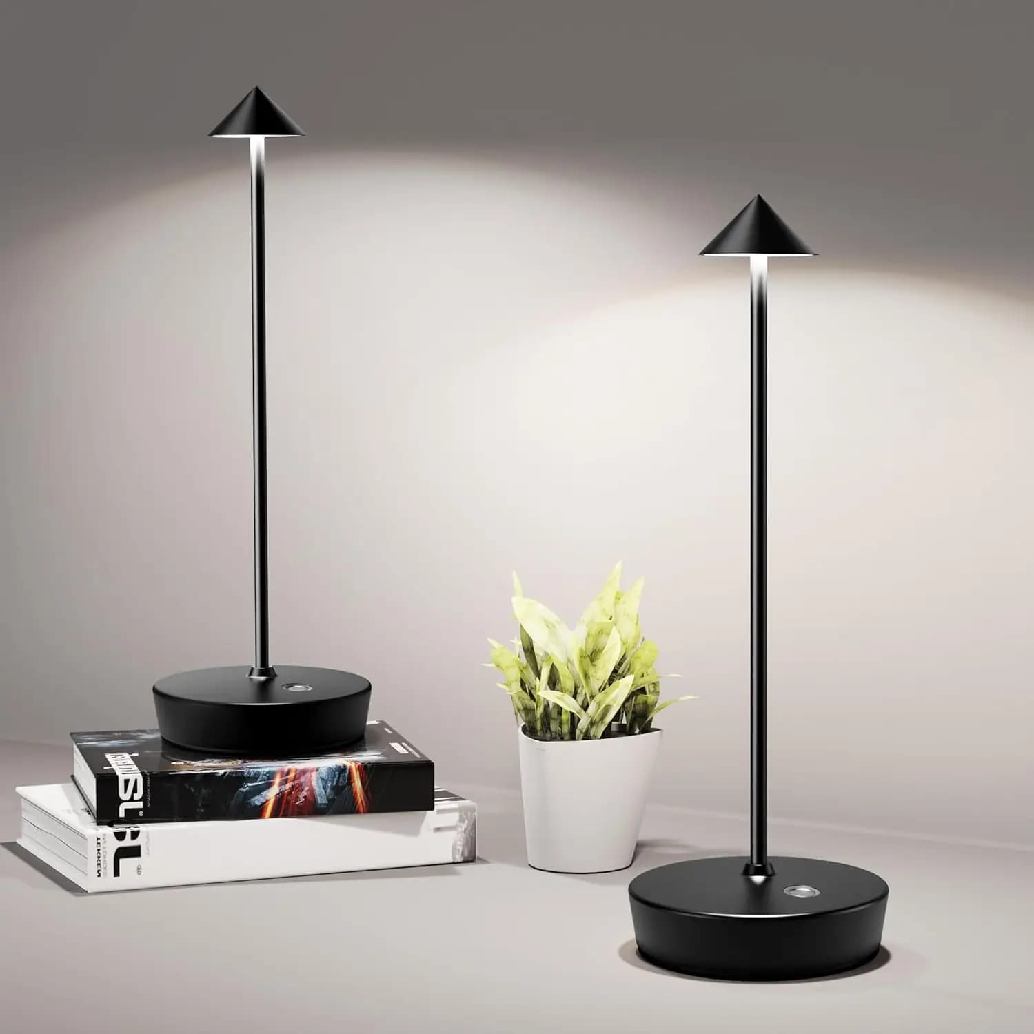 Wireless Rechargeable LED Desk Lamp, 6000mAh Battery, Waterproof Dimmable Light with Touch Control for Internal and External Use