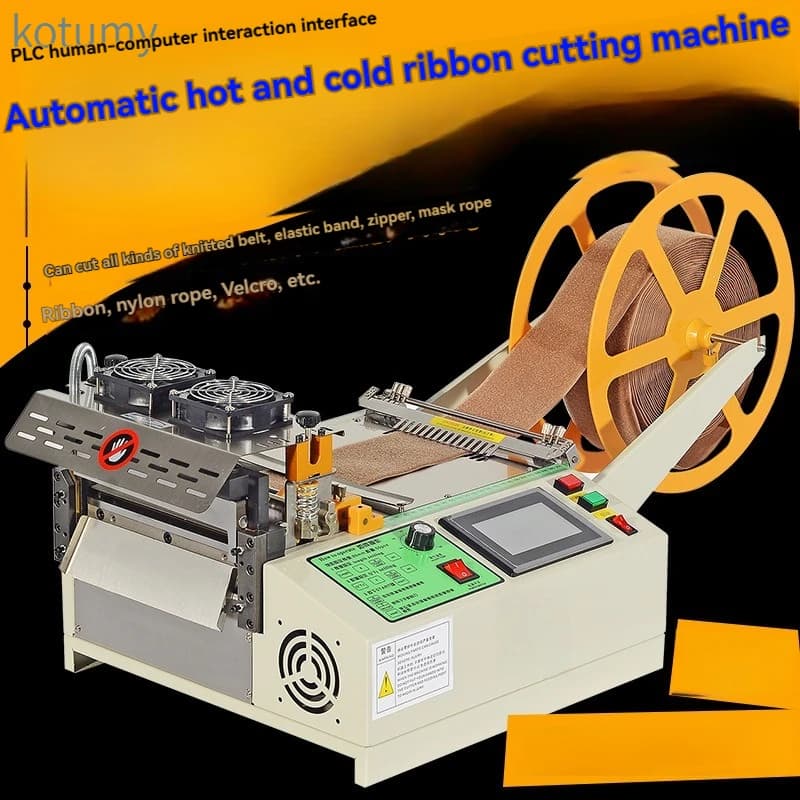Fully Automatic Tape Cutting Machine | Hot & Cold Cutting for Velcro Webbing, Zippers, Rubber Bands