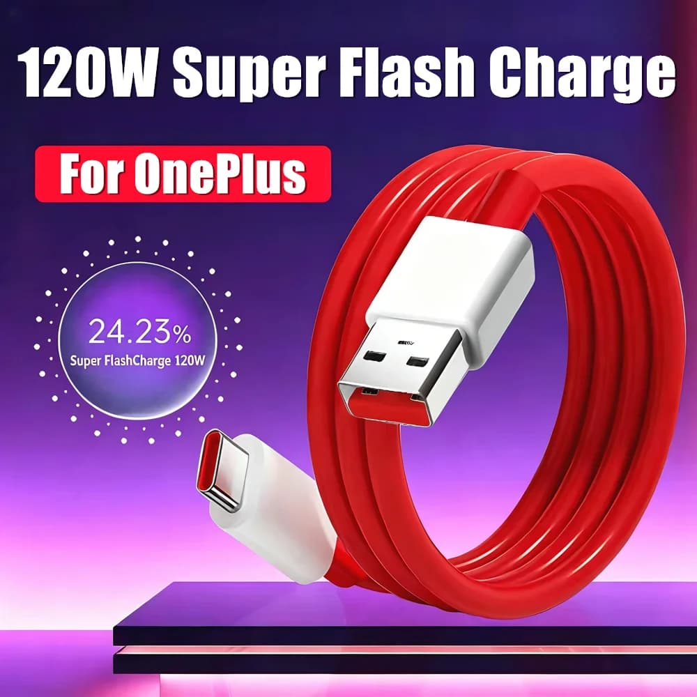 Cavo di ricarica USB Type-C da 120W Super Veloce per OnePlus 9 9R 10 Pro 11 12 13 13R 15 15R Nord 2T CE 3 Lite 4 5 6 N20 N30 N200 N300