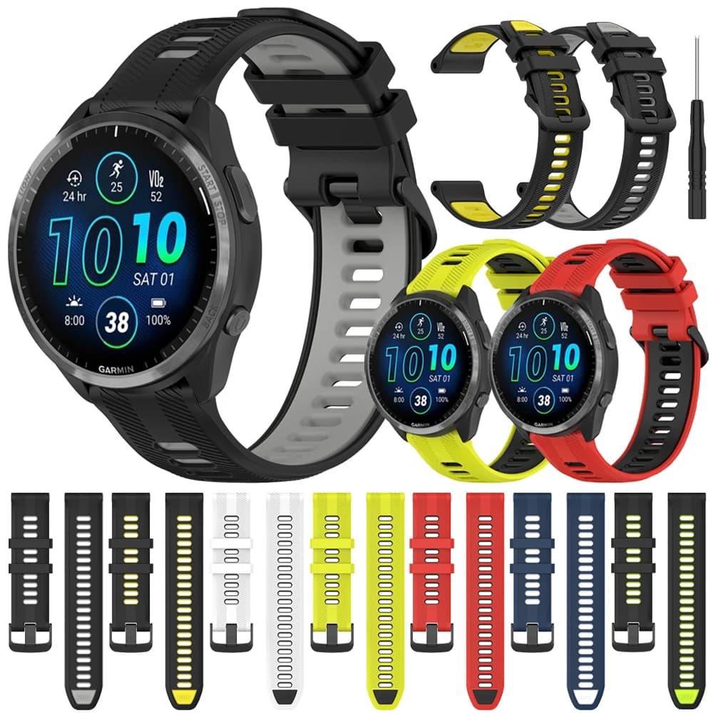 22 mm official Wacth bracelet for Garmin Forerunner 965 955 945 935 Replacement soft silicone strap Accessories RUN bracelet