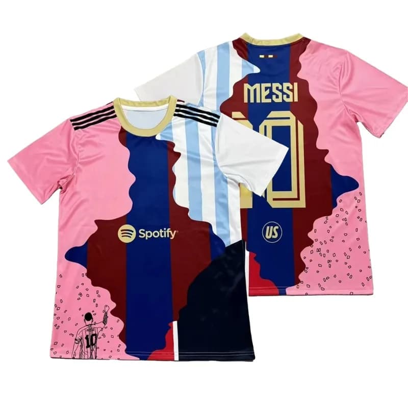 Messi - T-shirt speciale da calcio a maniche corte da uomo, uniforme da allenamento per calcio, maglietta alla moda stampata traspirante