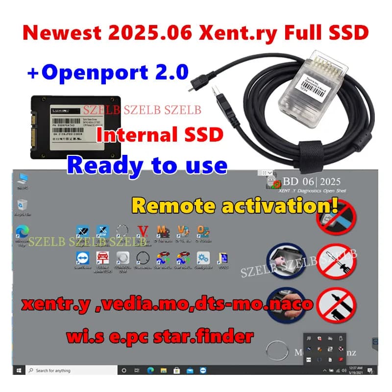 2025.06 Xentry Softwares completi Vediamo DTS WIS EPC Starfinder preinstallato su SSD interno per scanner Openport 2.0 / J2534 OBD2