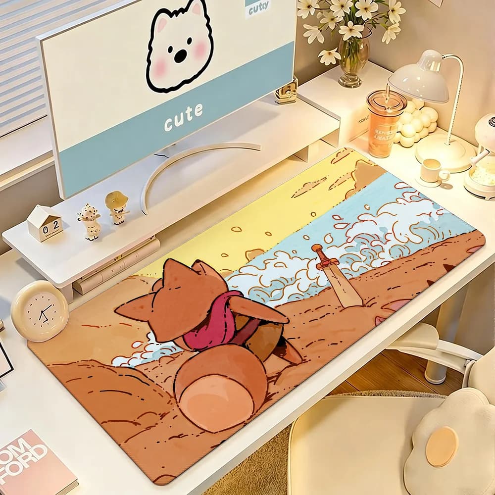 Game T-Tunic Mouse Pad Large Non-Slip Waterproof Mat Stitched Edge Keyboard Pad for Gaming Daily Office