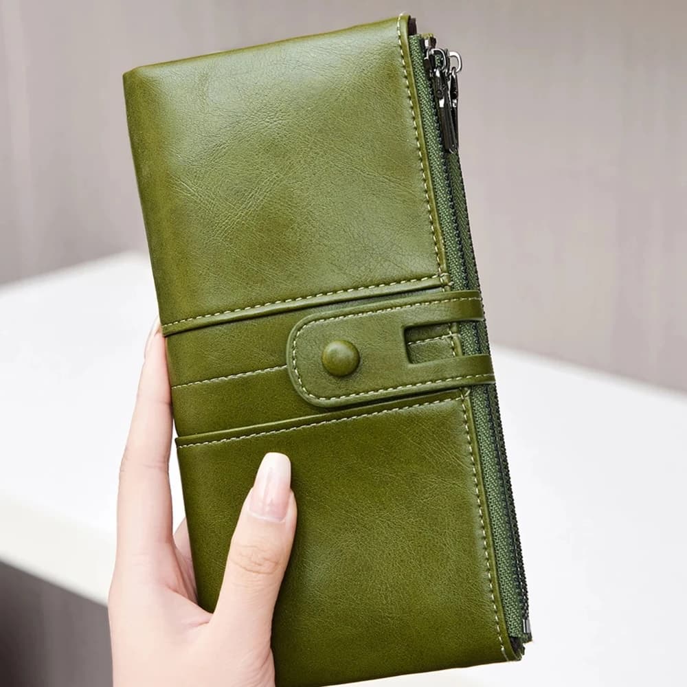 Portafoglio lungo da donna RFID Borsa in pelle PU con slot per schede multiple Portafoglio mobile da donna con cerniera per monete di vendita caldo