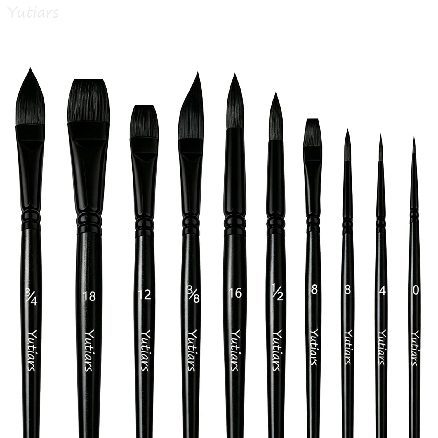 Yutiars 10Pcs Artist Paint Brushes with Tough Nylon Bristles for Acrylic Watercolor Oil Painting Art Projects and Body Art