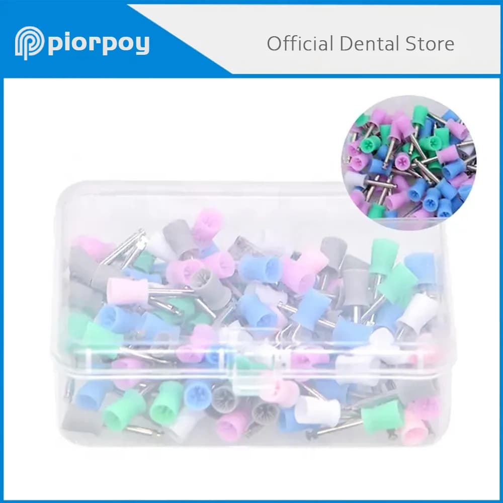 PIORPOY Dental polishing cup for oral teeth whitening tools 100 pieces Mixed rubber closure Polish Prophy Dental accessories