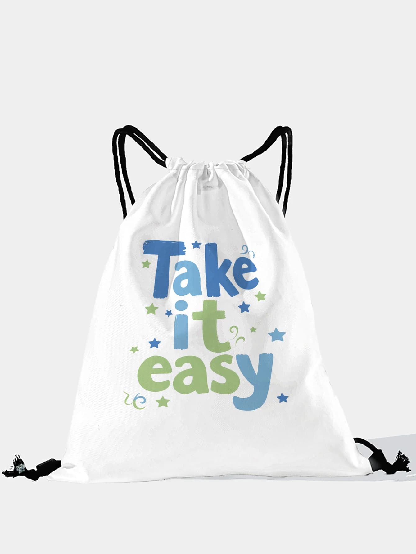 Zaino con coulisse con stampa a stelle, borsa sportiva leggera per palestra, yoga, viaggi, scuola, shopping e uso quotidiano