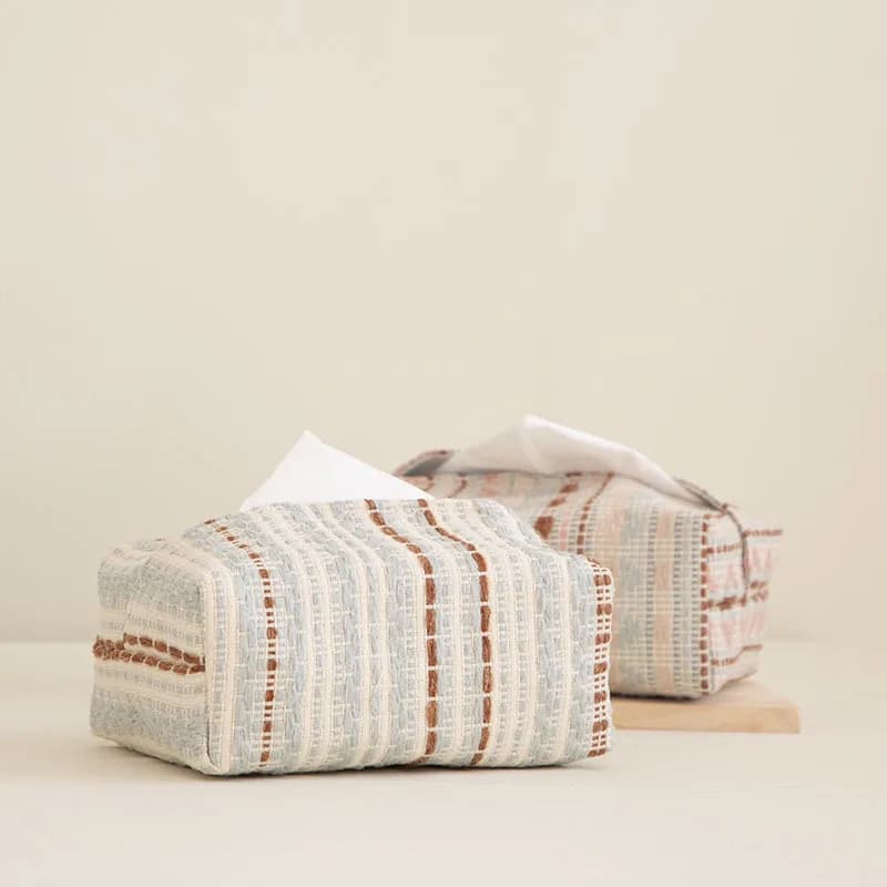 Textured tissue box pull-out tissue box tissue cover living room fabric tissue bag, Instagrammable storage, Nordic-style fabric