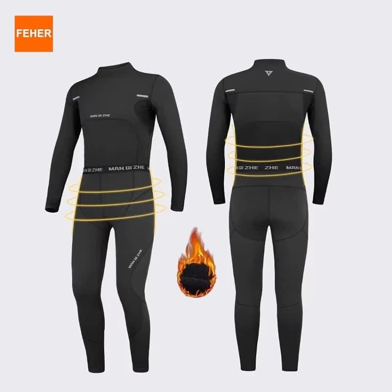 FEHER Set di biancheria intima termica per moto invernale Uomo Serie MQZ Mantieni caldo il strato base per moto Asciugatura rapida per l'equitazione e l'escursionismo