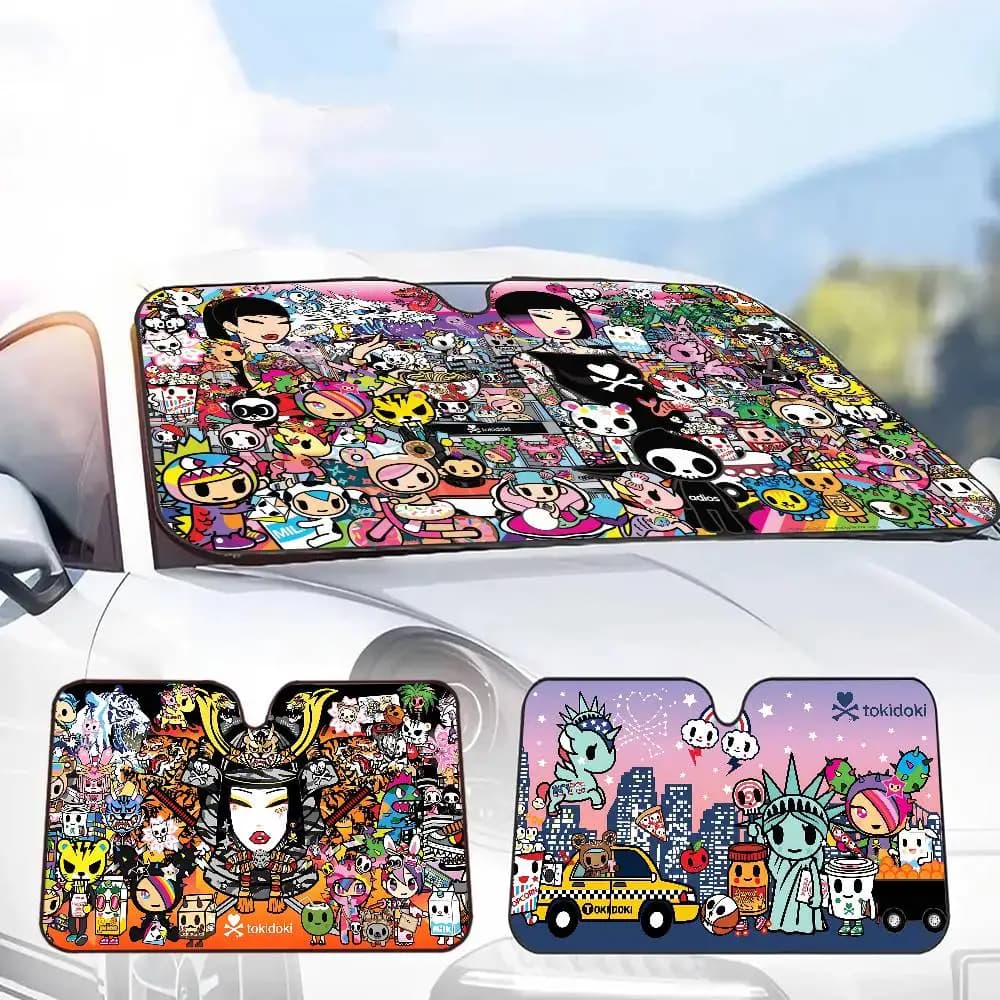 Parasole per Auto con Logo T-Tokidoki, Divertente Protezione Solare per Parabrezza con Animali, Pieghevole e Antiraggi