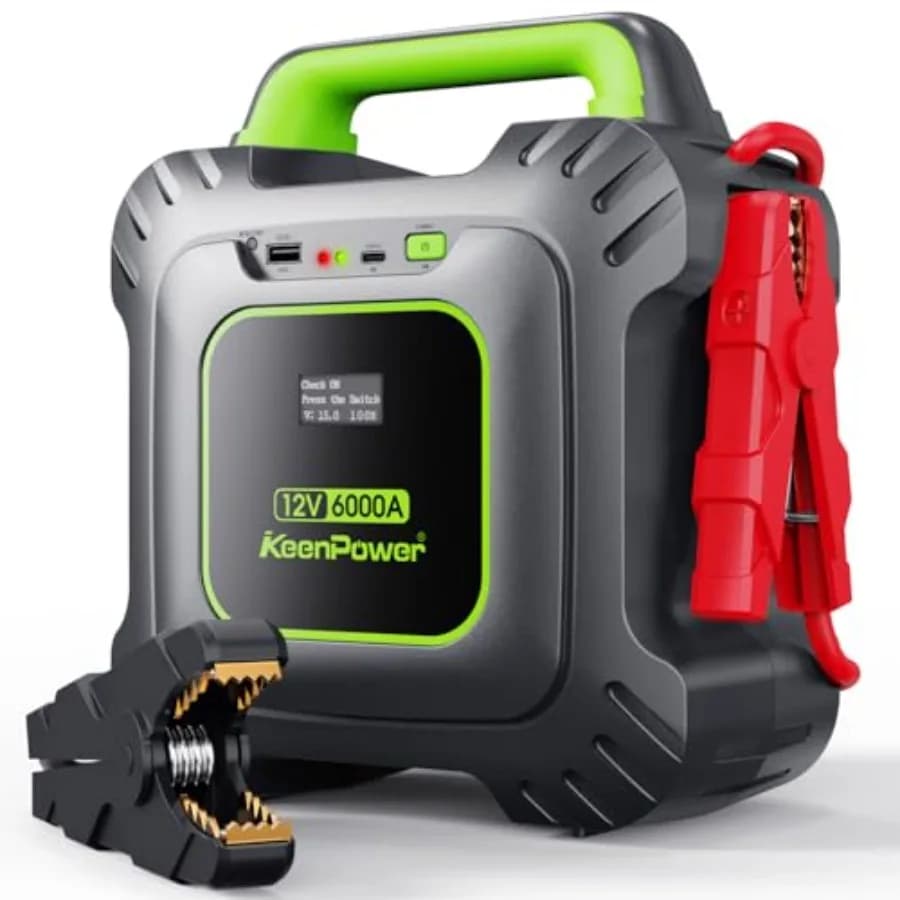 Avviatore di Emergenza con Supercondensatori 6000A [Versione Aggiornata con Morsetti e Schermo] Senza Batteria Tradizionale Alimentato da 6X 3000F Supercondensatori