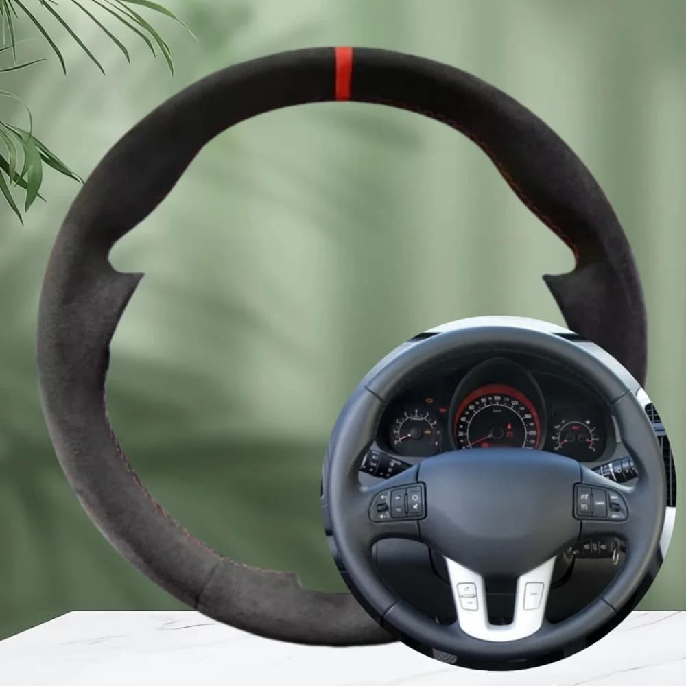 Coprivolante personalizzato fai-da-te per Kia Sportage 3 2011-2014, Kia Ceed 2010-2012, rivestimento in pelle scamosciata, accessori auto