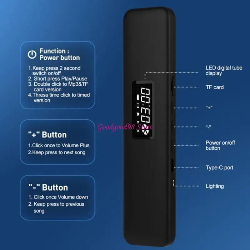 XSLEEP Altoparlante a cuscino da viaggio Tecnologia avanzata conduzione ossea e display LED Compatibile con