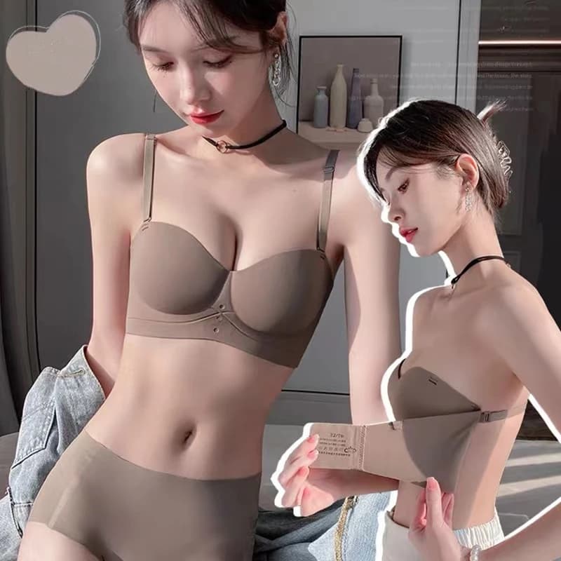 Intimo push-up sexy senza spalline senza anello in acciaio Bellissimo seno chiuso sul retro Comodo reggiseno da donna traspirante
