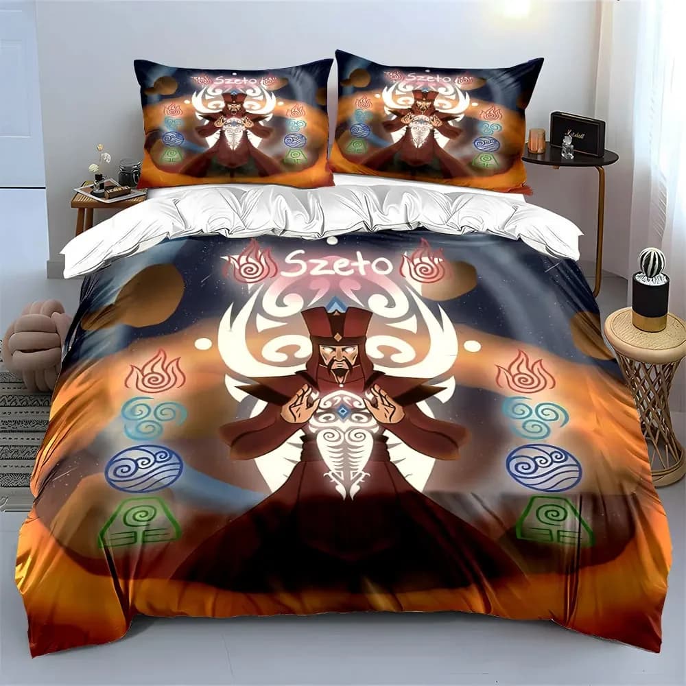 Set di decorazioni artistiche Elemental Wizard, set di biancheria da letto con copripiumino morbido e confortevole, include 1 copripiumino e 2 federe, regalo