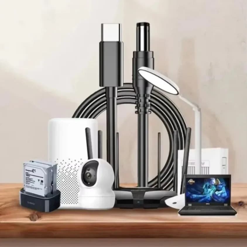 Nuovo Cavo di Alimentazione DC a USB Tipo C PD 9V 12V 15V 20V 5.5x2.1mm 2.5 per Router Wireless, Laptop, Strisce LED, Altoparlanti, Telecamere CCTV