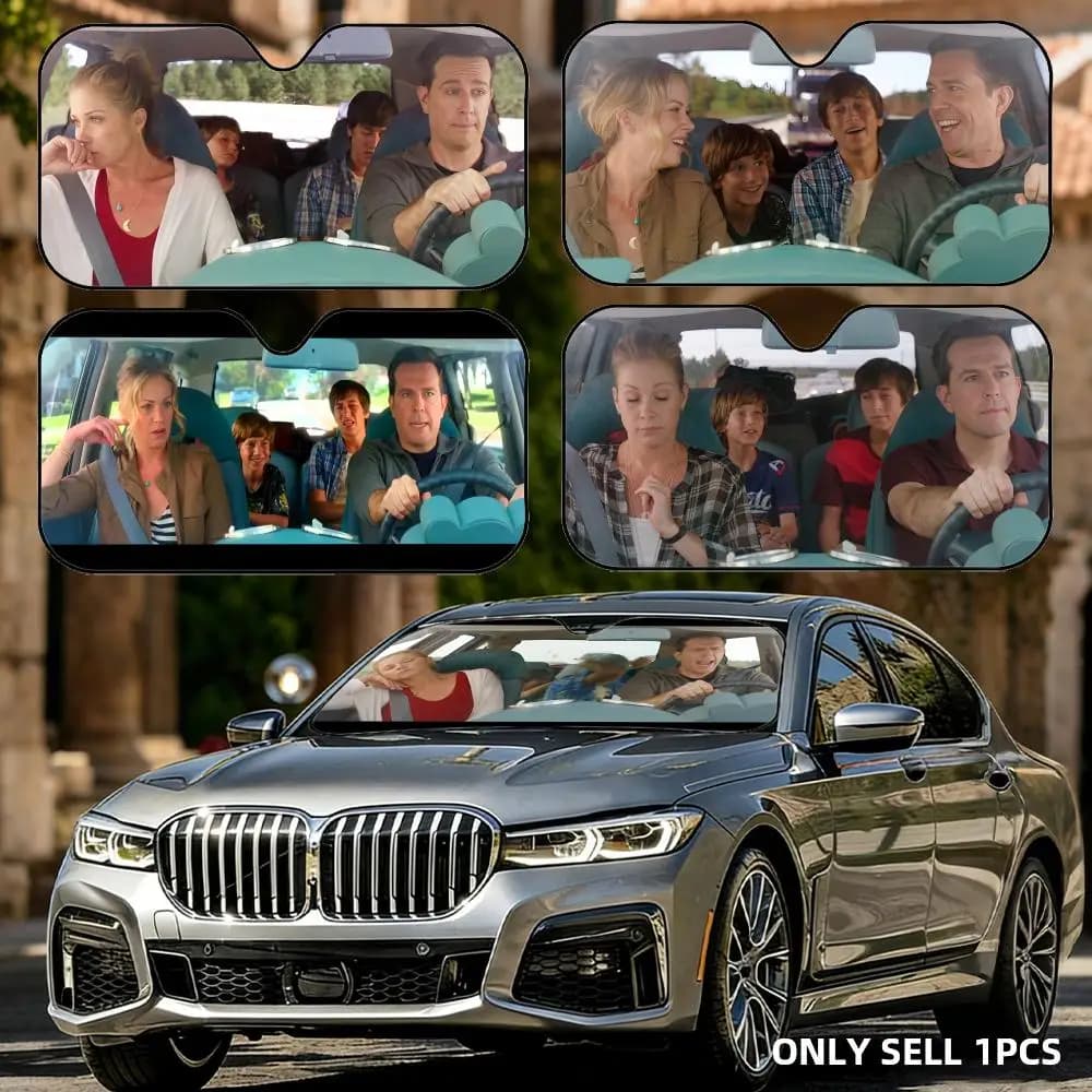 Parasole per Auto V-Vacation Movie, Riutilizzabile in Alluminio, Protezione UV, Isolamento Termico, Copertura Ombreggiante