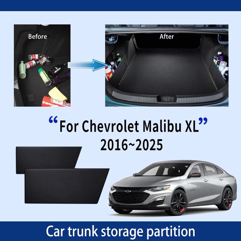 For Chevrolet Malibu XL 2016~2025 2017 2018 MK9 Car Trunk Storage Partition Multi-function Storage Box Auto Interior Accessories