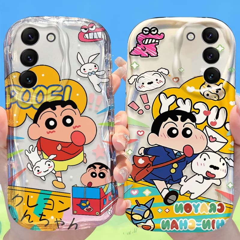 C-Crayon S-ShinChan Custodia per Samsung Galaxy S25 S24 S23 S22 S21 Ultra Plus S20 FE A73 A72 A71 A56 A55 A54 5G A52 A52S 4G Cover