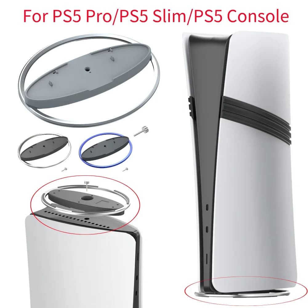 Metal Vertical Cooling Stand Base For PS5 Pro/PS5 Slim/PS5 Console Bracket Game Console Anti-Slip Holder For PS5 Accessories