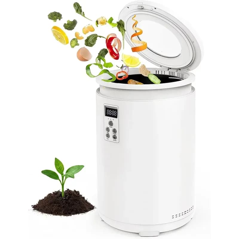 4.5L Composter Kitchen Smart Countertop Food Waste Recycler Odorless Low Noise Auto Cleaning Bin for Home Garden