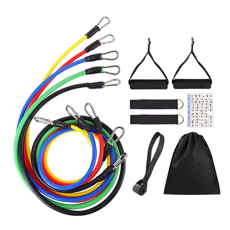11 pieces/set pull rope, strength bands, portable fitness equipment, ankle strap, chest expander, elastic band for exercises