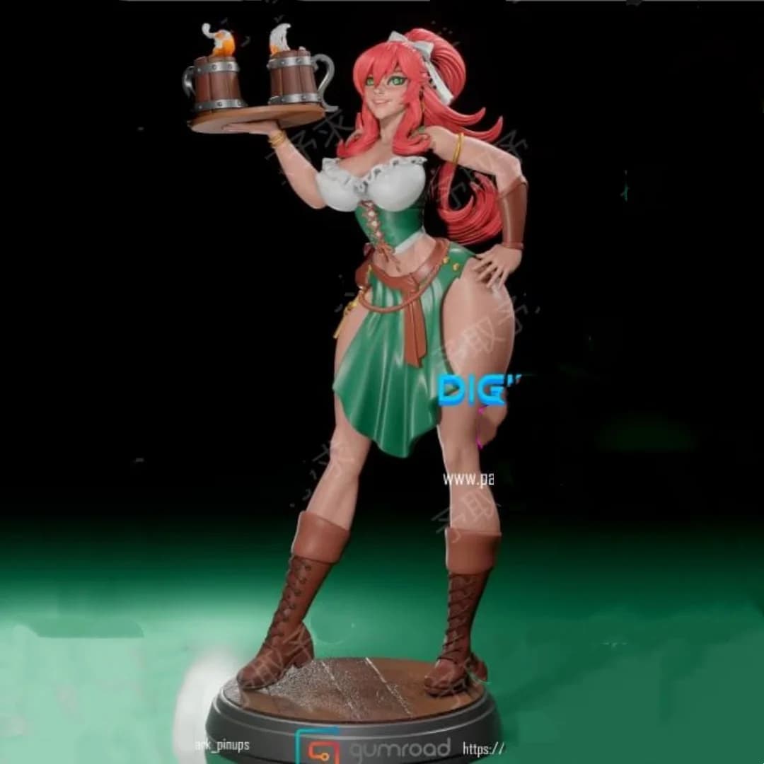 Kit modello in resina in scala 1/24 Beer Girl Diy Nsfw due versioni non assemblate non verniciate giocattolo di stampa 3D 579